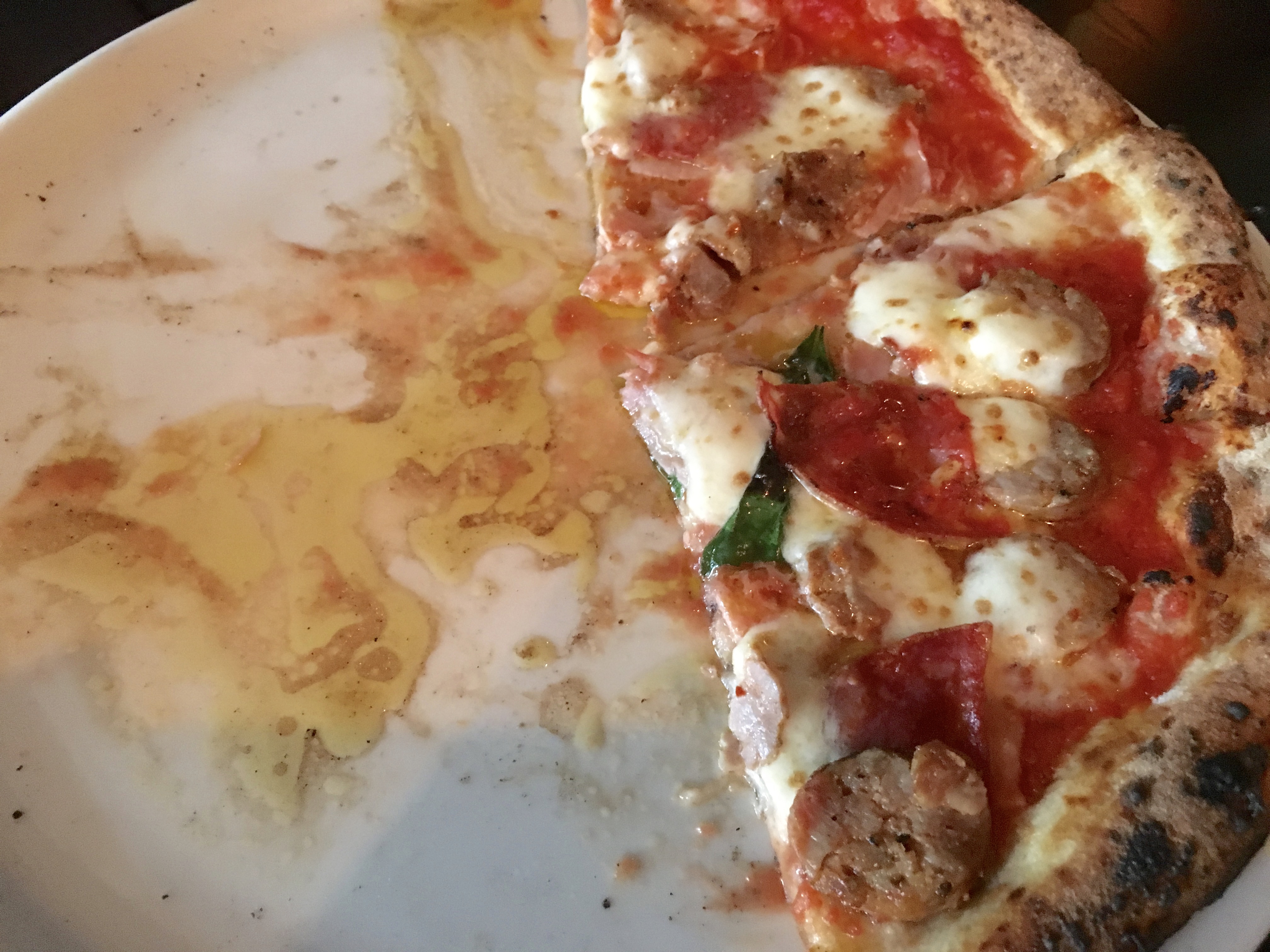 The Oils and Wetness of the Pizza at Bavaro's