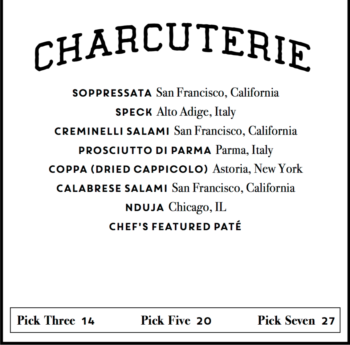 Annata Charcuterie Options