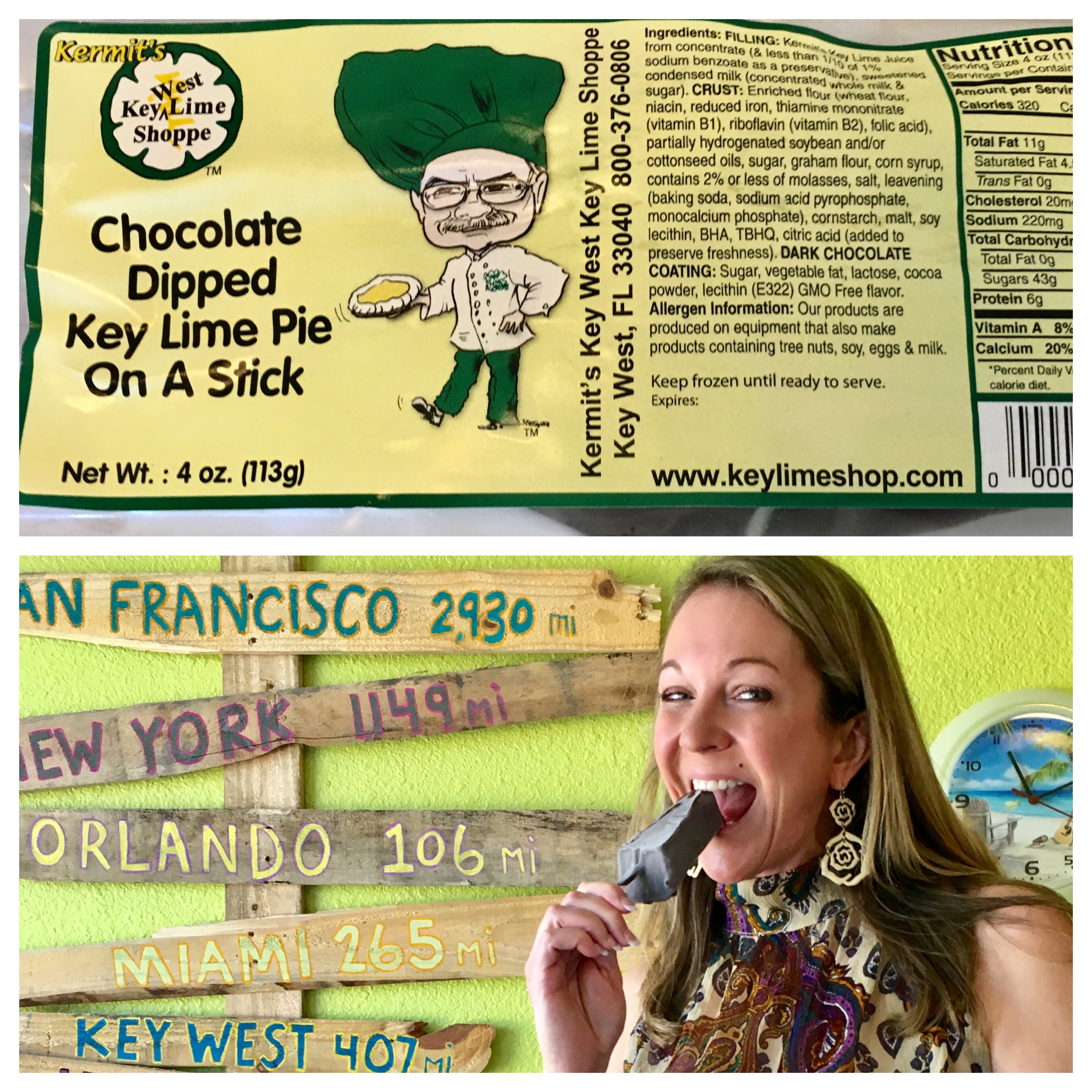 Sugar Shack has Kermitt's Chocolate Dipped Key Lime Pie on a Stick