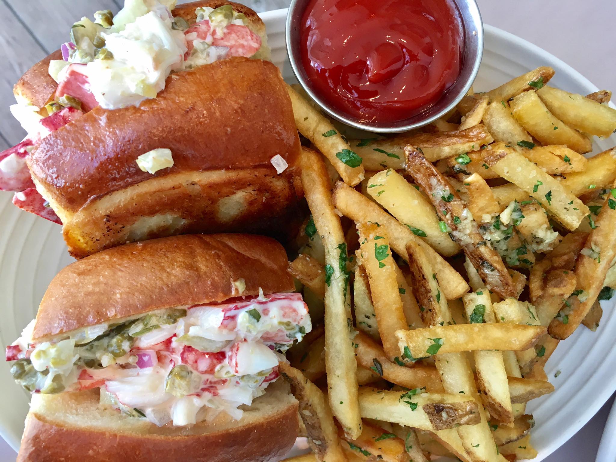 Lobster Roll with Duck Fat Fries at FarmTable Kitchen
