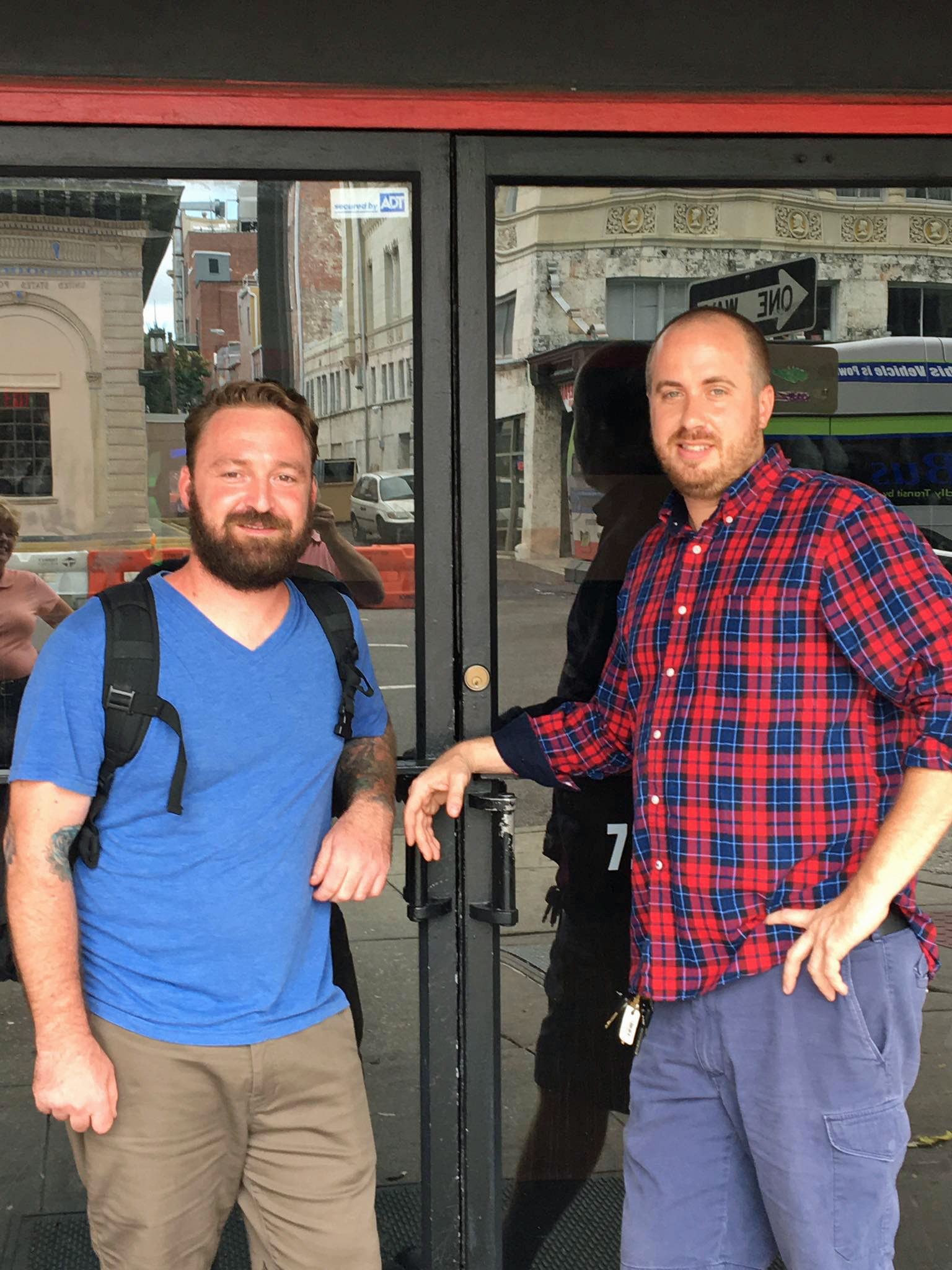 Ian Taylor (L) & Pete Boland (R) in front of The Galley