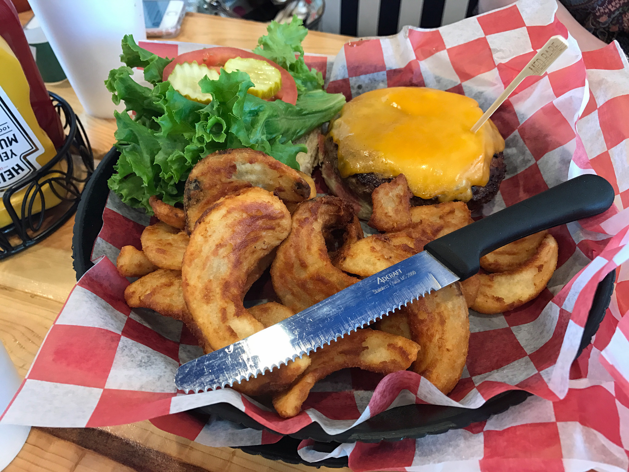 The Blvd Burger with Beer Battered Sidewinder Fries