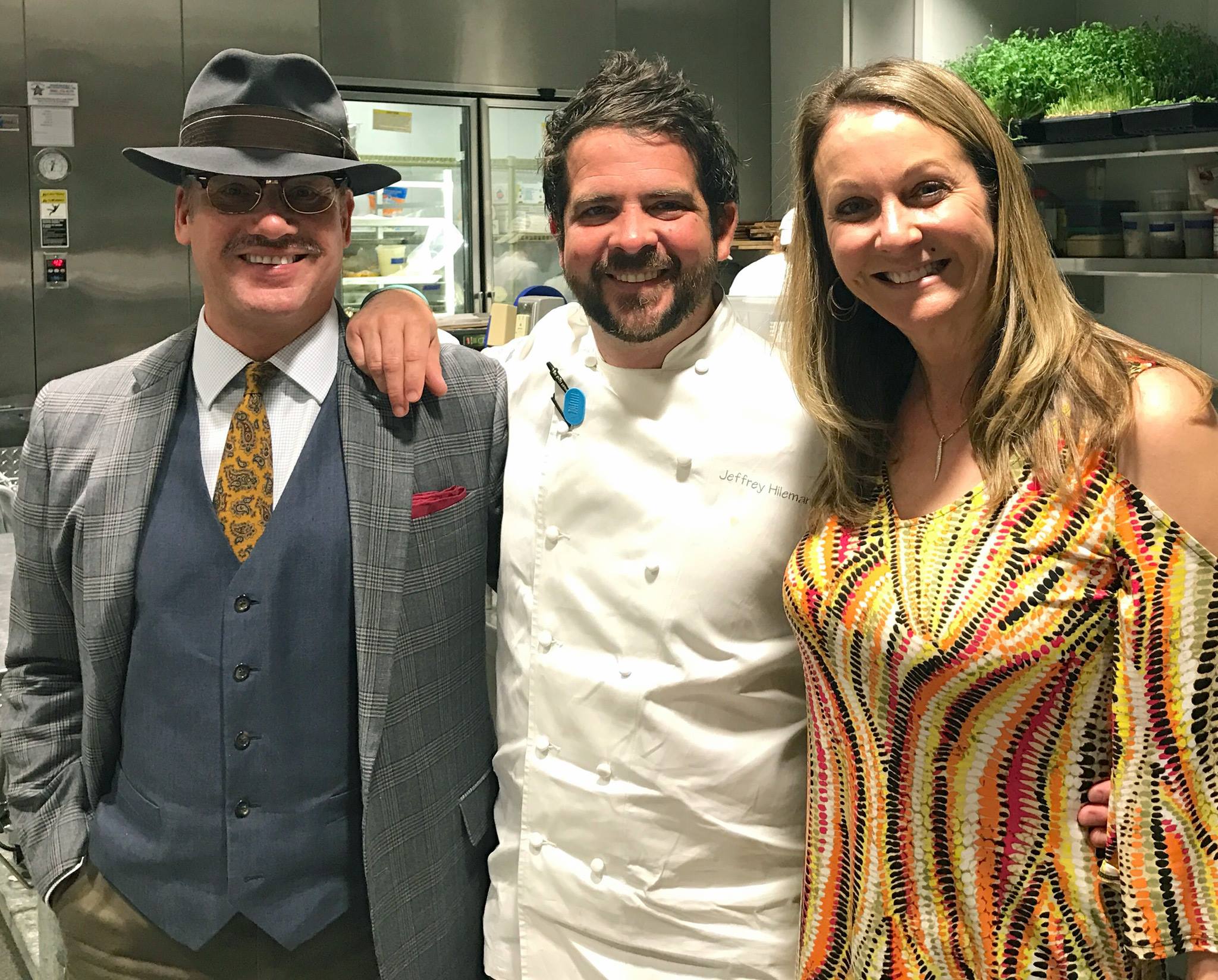 Kevin Godbee & Lori Brown Hanging out in the kitchen at FarmTable Kitchen with Chef "Cheffery" Jeffery Hileman.