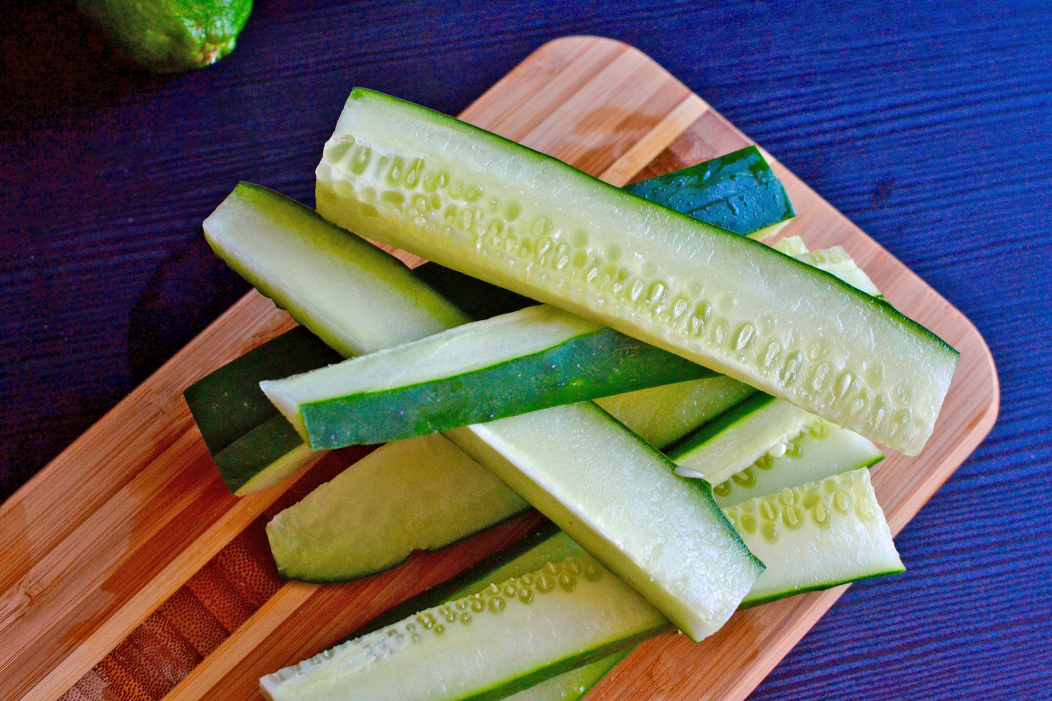 Cucumber Spears for Juicing and Garnishing