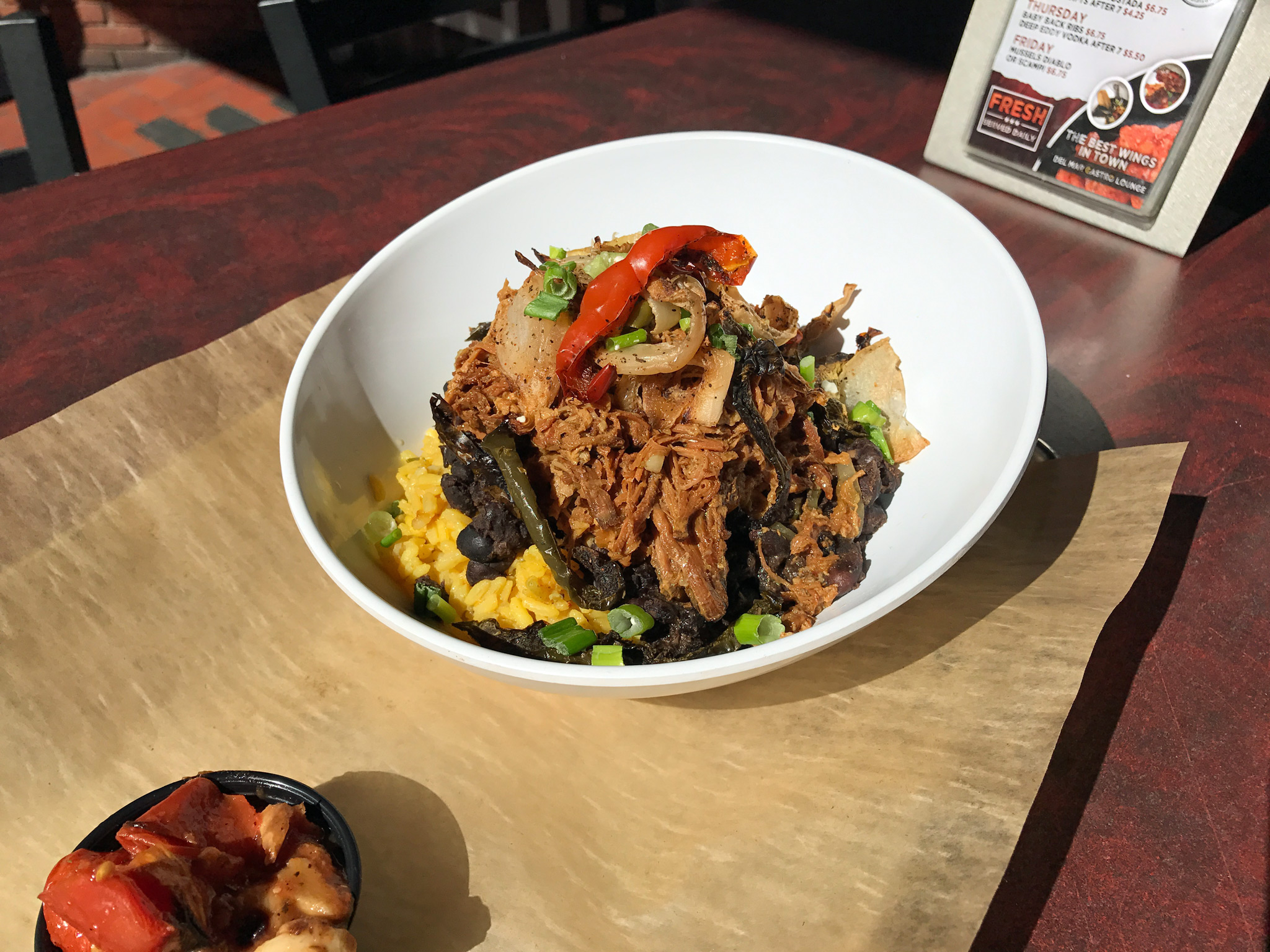 Del Mar Gastro Lounge Mojo Pork Bowl