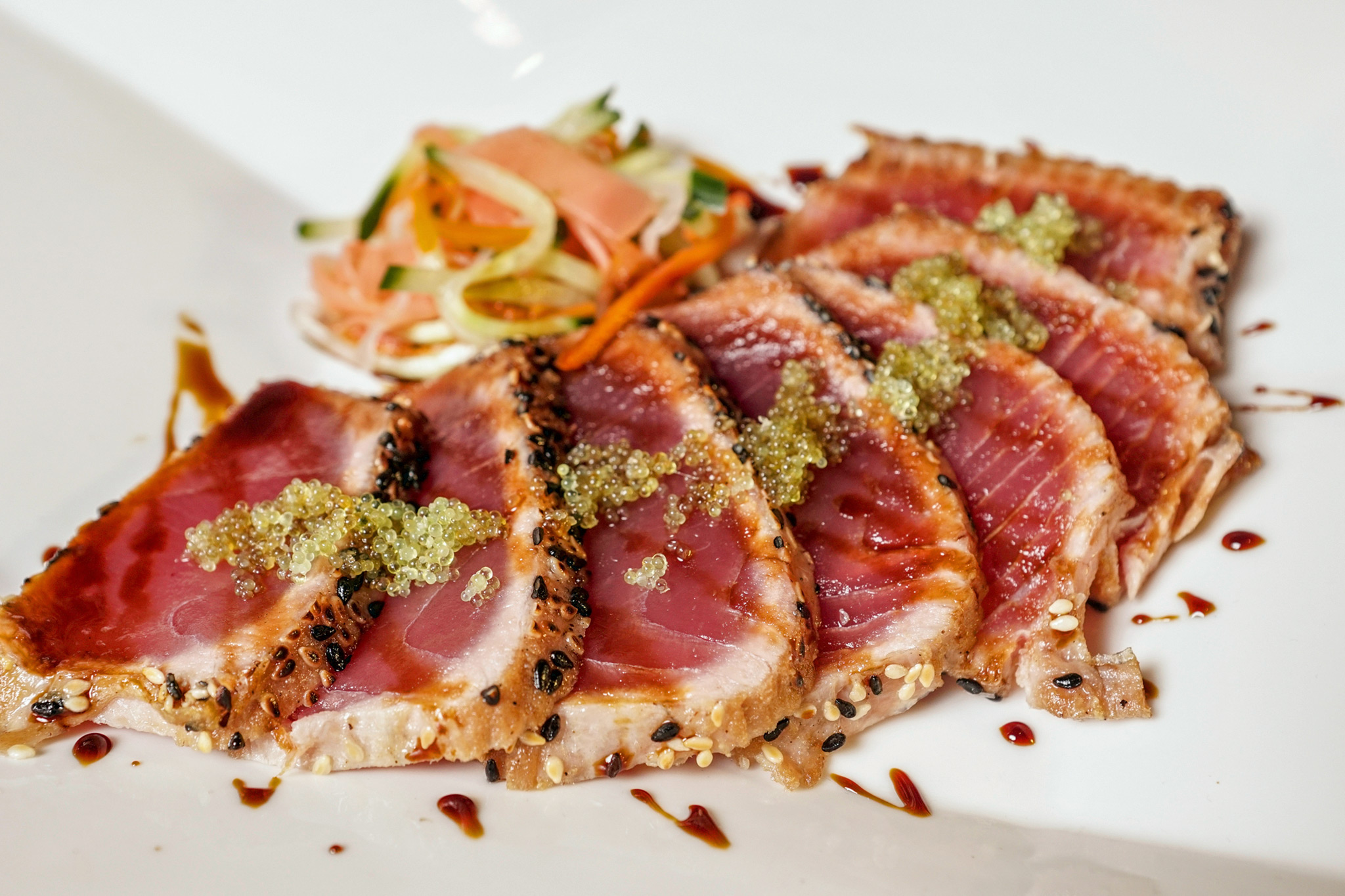 Tuna Tataki - pickled ginger slaw, sweet soy