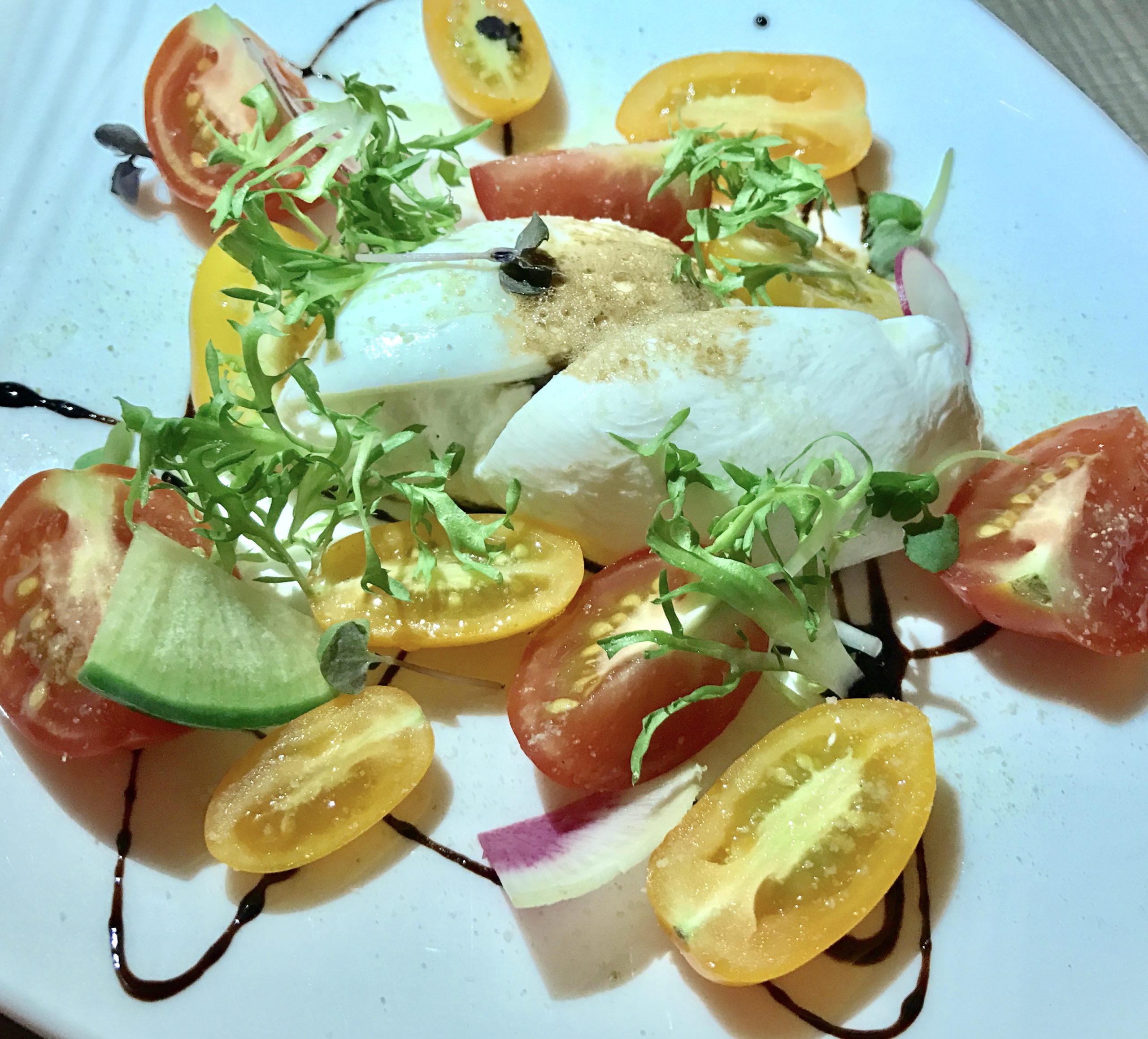 Birch & Vine Heirloom Tomato and Burrata Salad