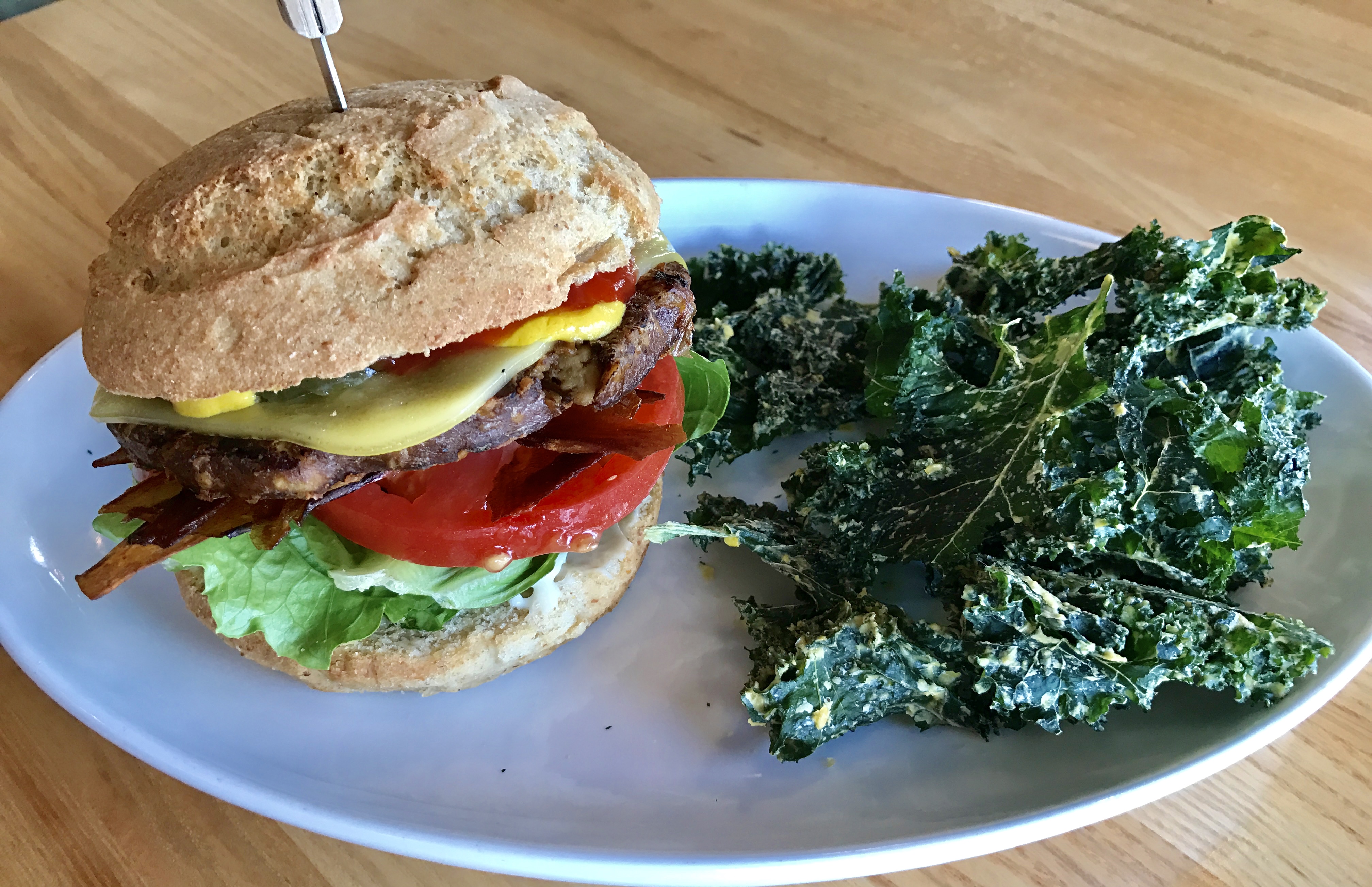 Cider Press Cafe: The Beast Burger and Cheesy Kale Chips