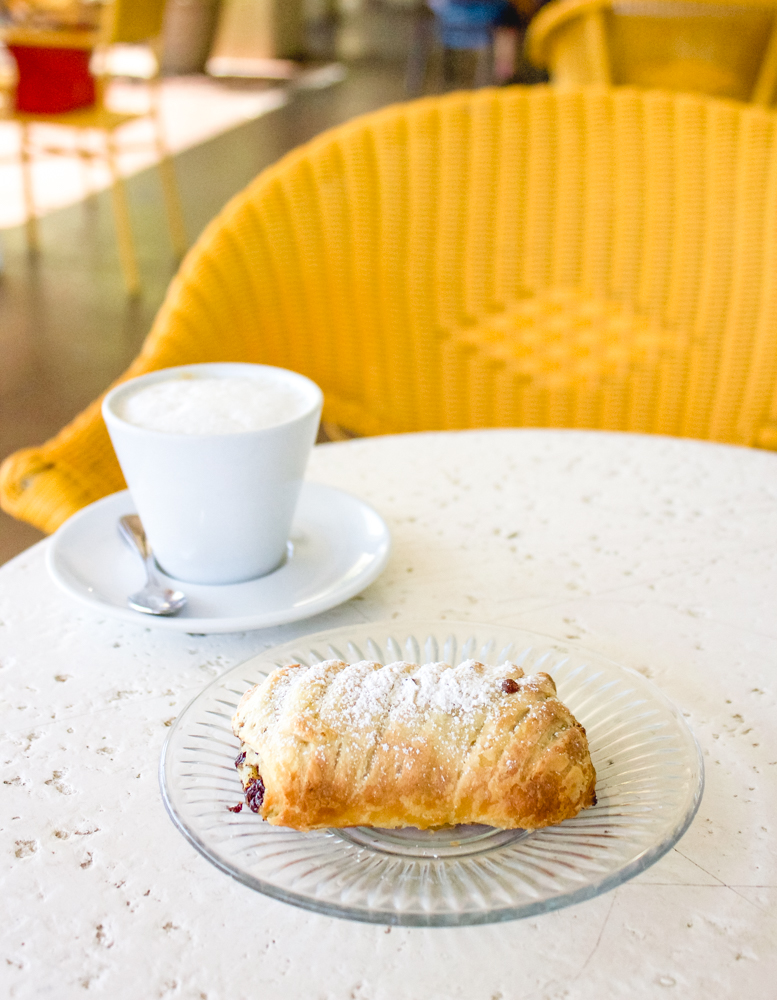 Chocolate Croissant and Cappucino at Cafe Soleil