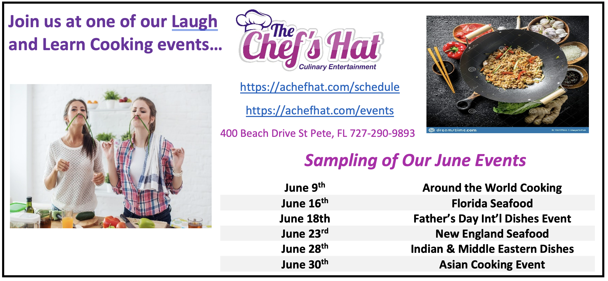Chefs Hat Events June 2023