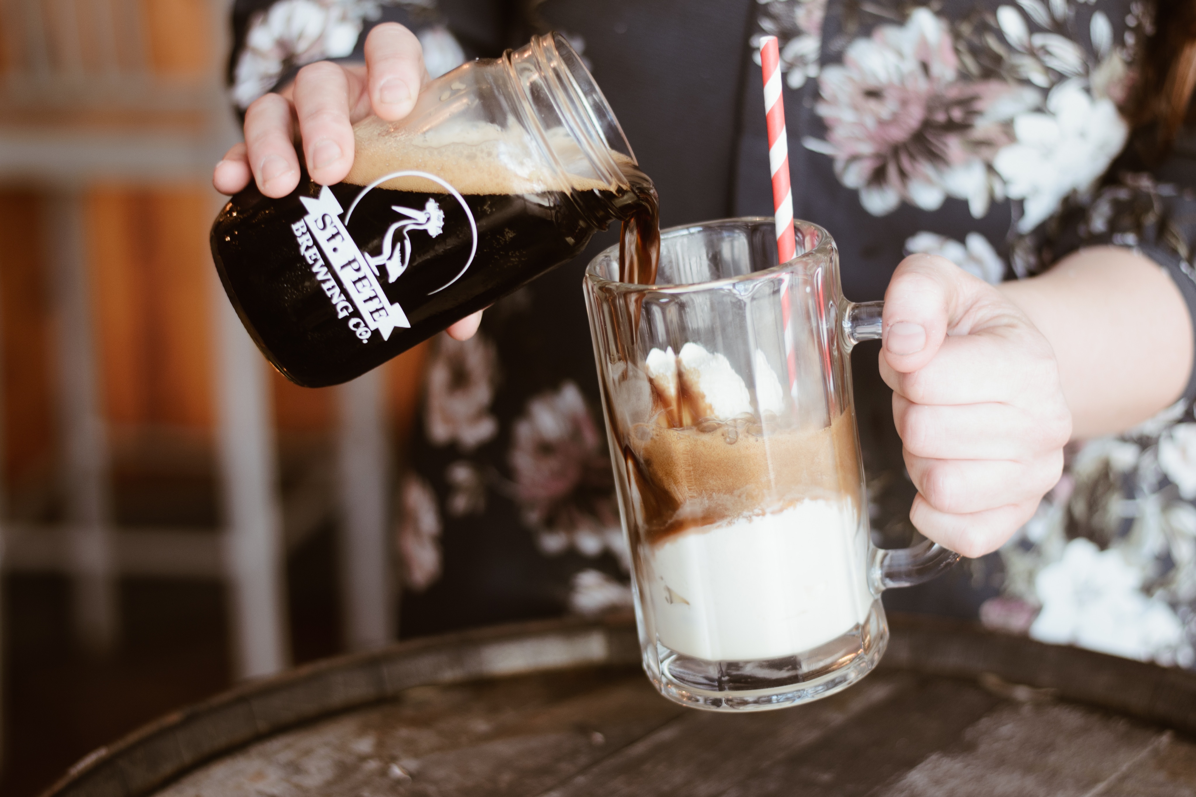 Irish Car Bomb with whiskey and Irish Cream Ice Cream in St Pete Brewing Company's Grateful Stout