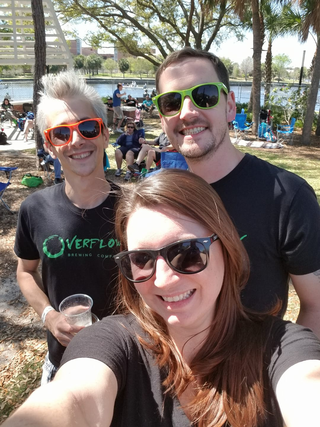 Overflow Brewing Founders Ryan Sarno (Left), Troy Bledsoe (Right), Jessica Holder (Bottom)
