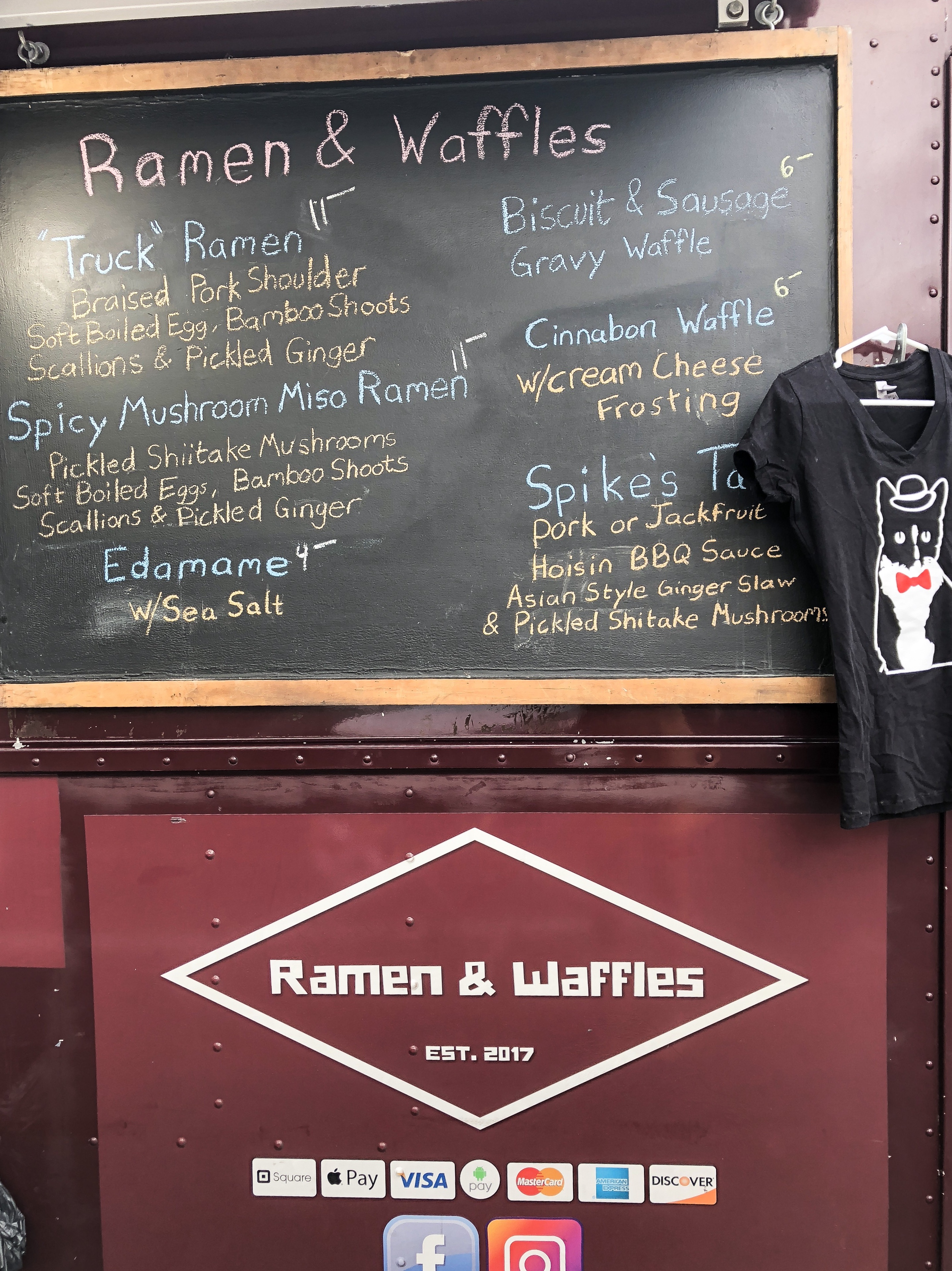 The Ramen and Waffles Menu