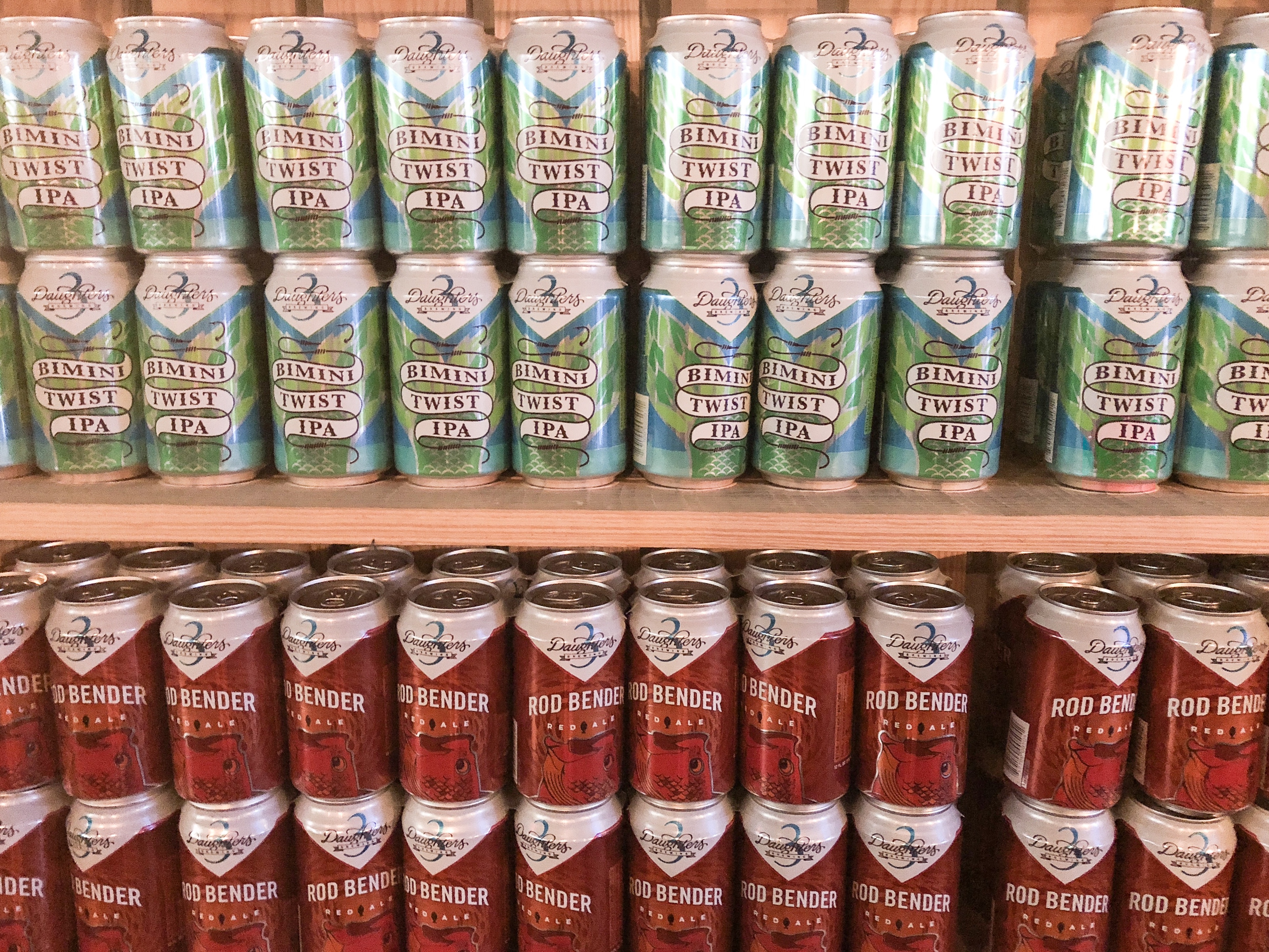 Cans in the tasting room