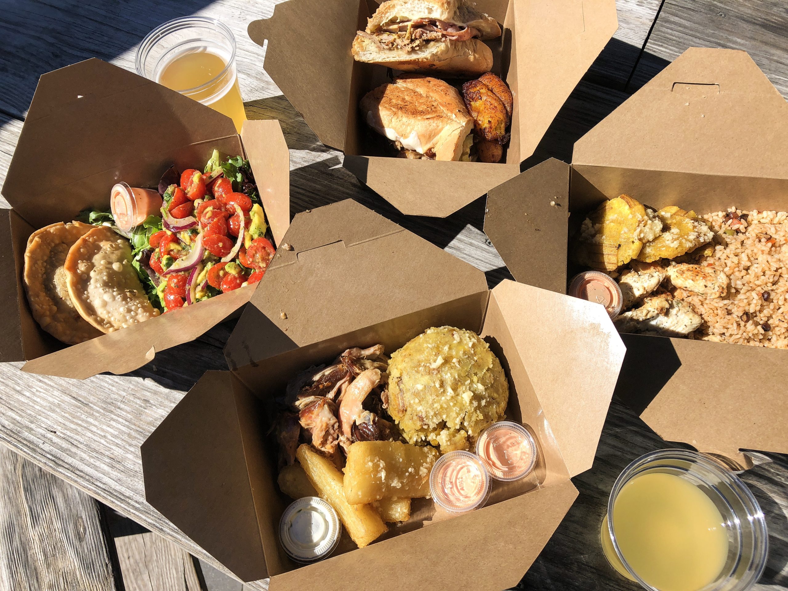 Avocado Salad and Empanadas, Mofongo with Pork, Latin Lunch Box with Chicken and The Cuban