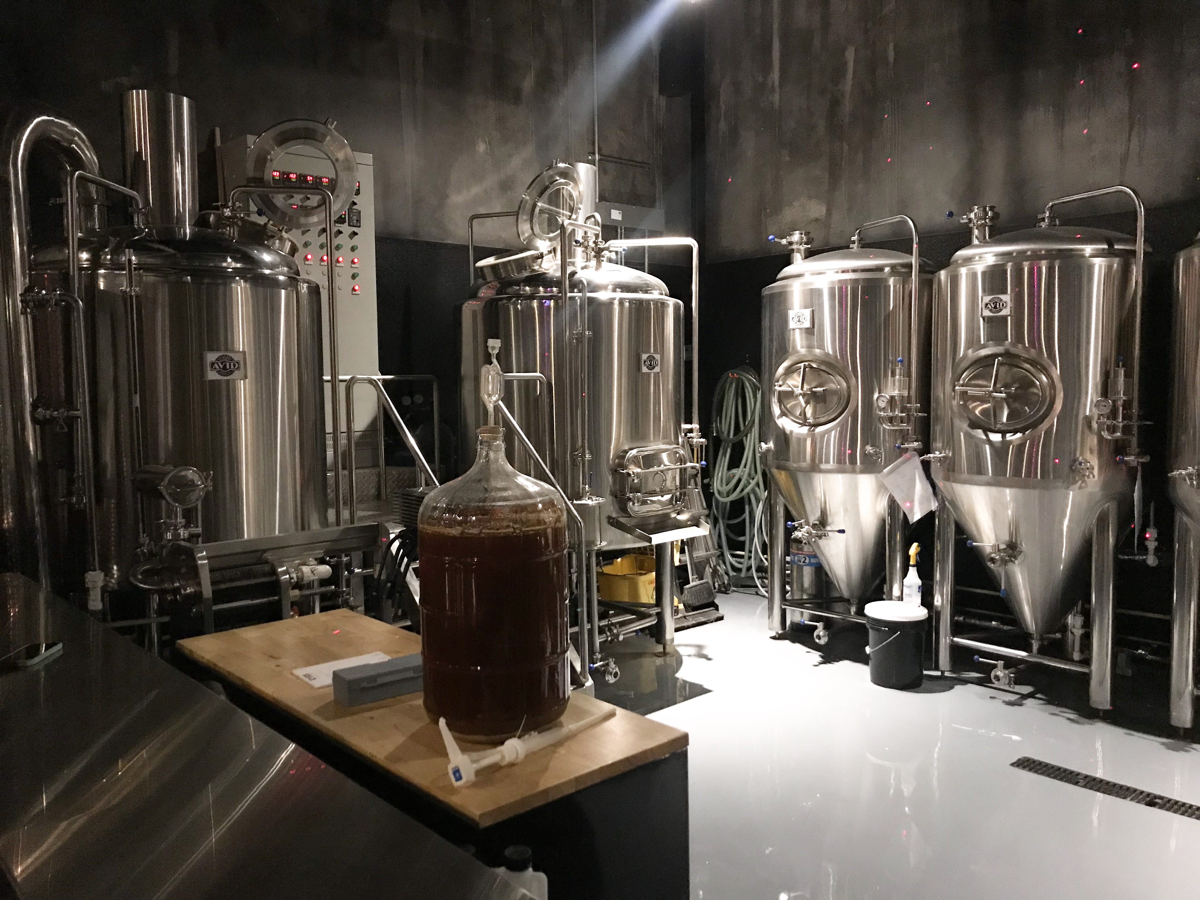 Beer tanks in the taproom
