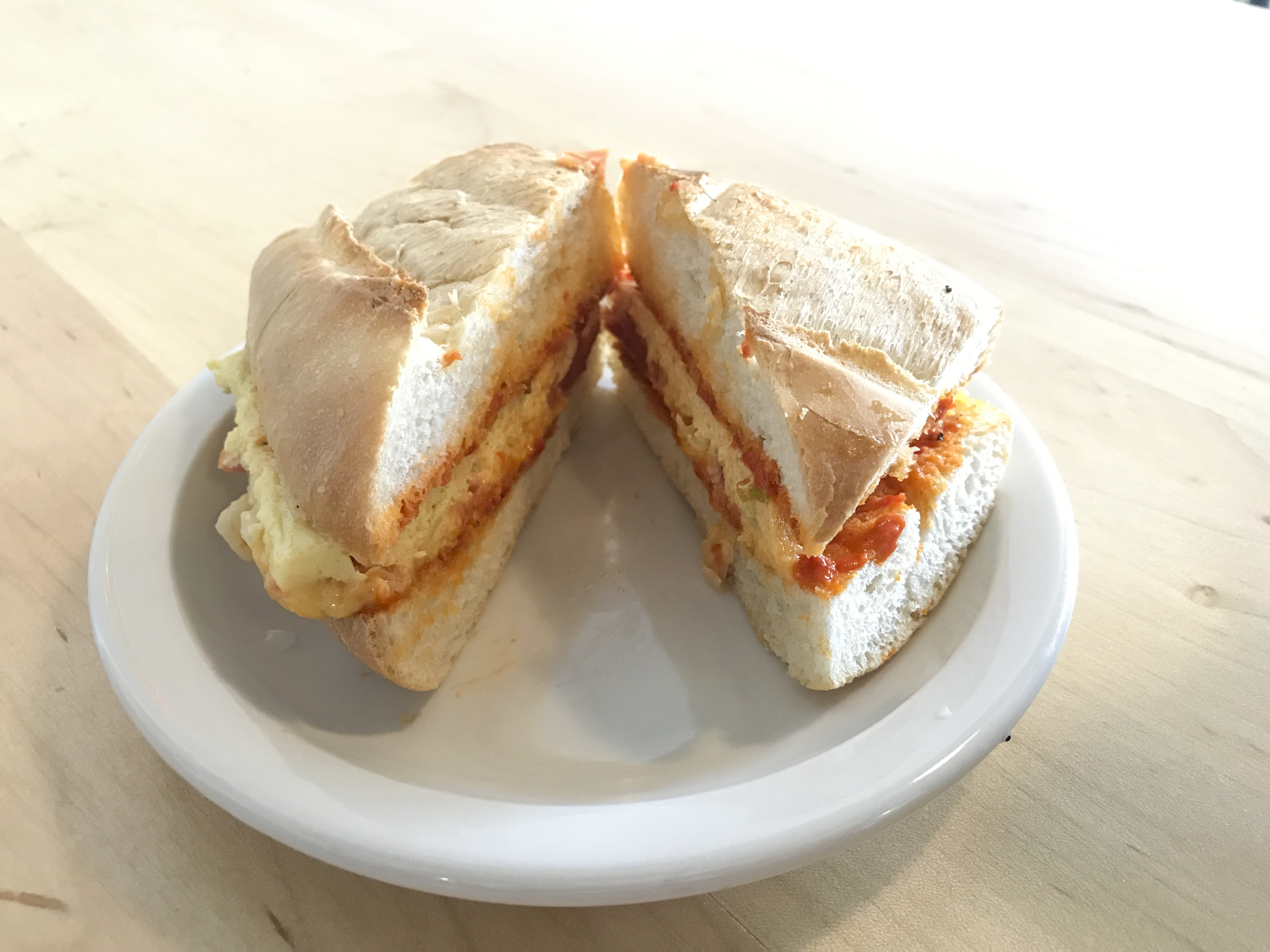 Egg and Veggie and Cheese Sandwich