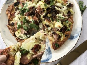 Finished Pizza with a slice removed