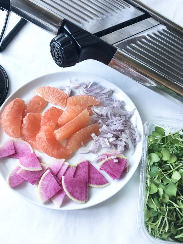 Recipe Scallops with Grapefruit, Bacon and Chimichurri