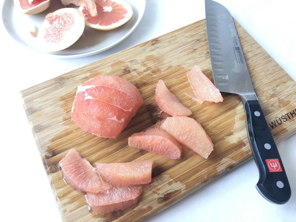 Recipe Scallops with Grapefruit, Bacon and Chimichurri