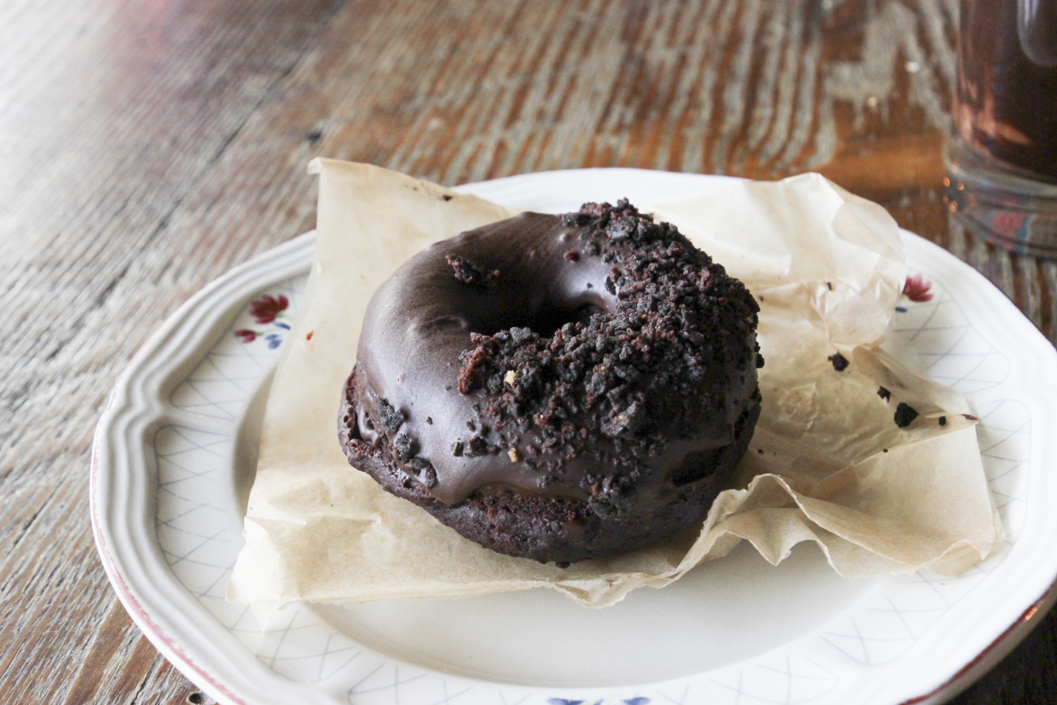 Vegan Gluten Free Double Chocolate Donut
