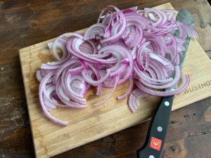 Onion sliced thin