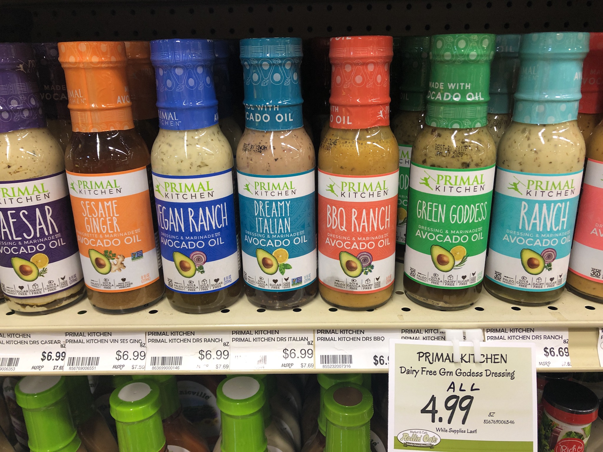 Primal Kitchen Dressing selections at Rollin' Oats
