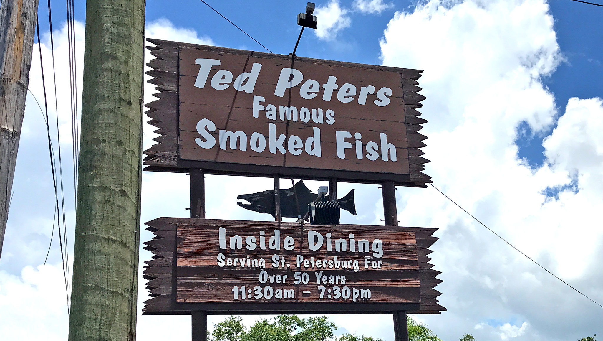 Ted Peters Famous Smoked Fish Sign