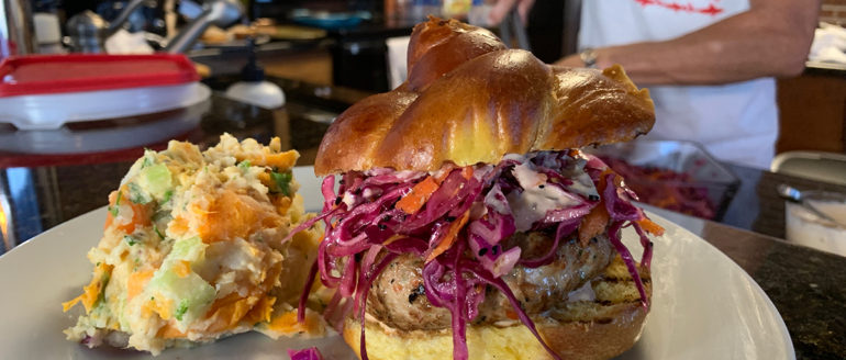 Fishmonger Tuna Burger with Double-Barreled Potato Salad