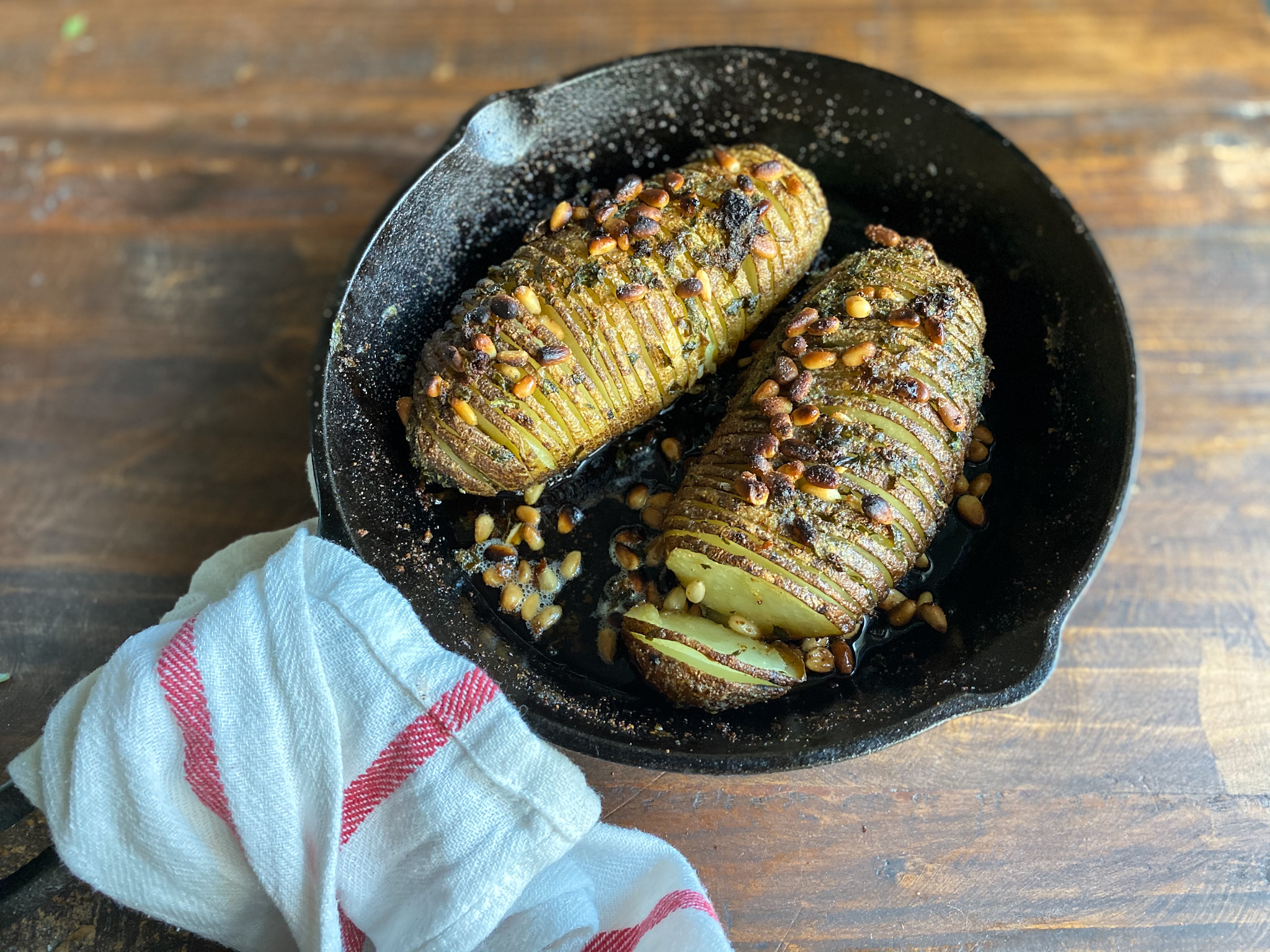 Grilled Hasselback Potatoes with Compound Butter