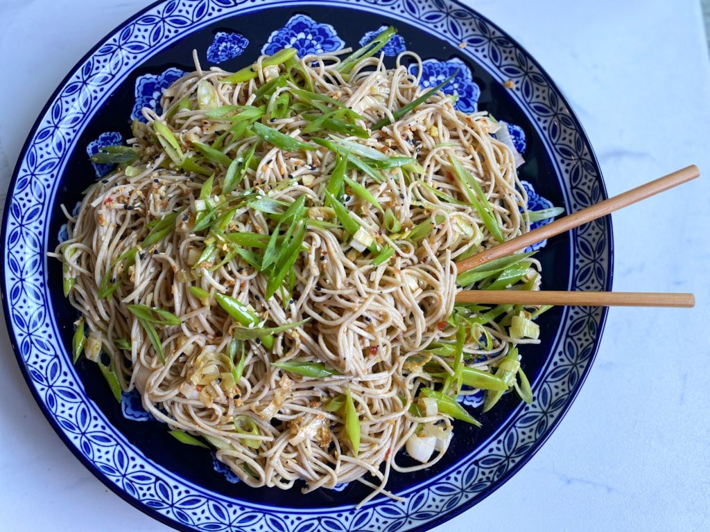 Sambal Soba Noodle Salad w/Leeks & Lots of Green Onion Best Recipe Ever!