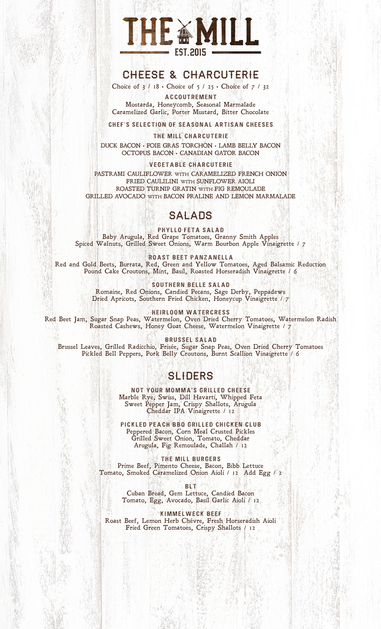 The mill clearance menu