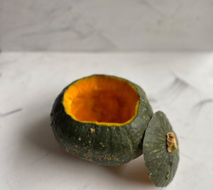 Squash with the top cut off and seeds removed