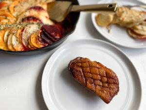 Duck breast and Root Vegetable Gratin