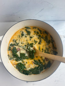 Kale and coconut milk addded