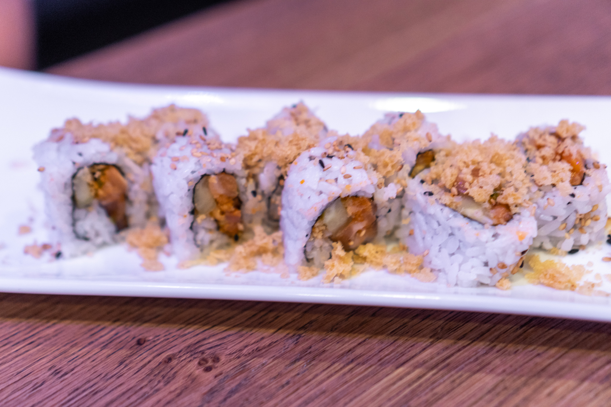 EBI Sushi Spicy Salmon Crunch Roll