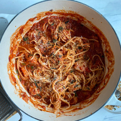 Shrimp Fra Diavolo with Toasted Breadcrumbs