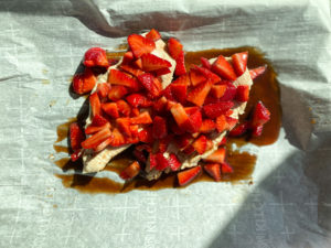 Strawberry-Balsamic mixture on the chicken