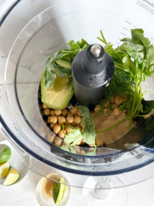 Ingredients added to the food processor