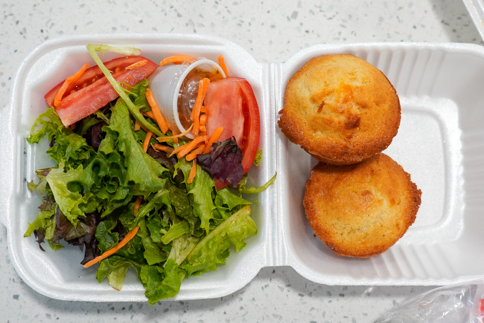 Chief's Creole Cafe House Salad and Corn Muffins