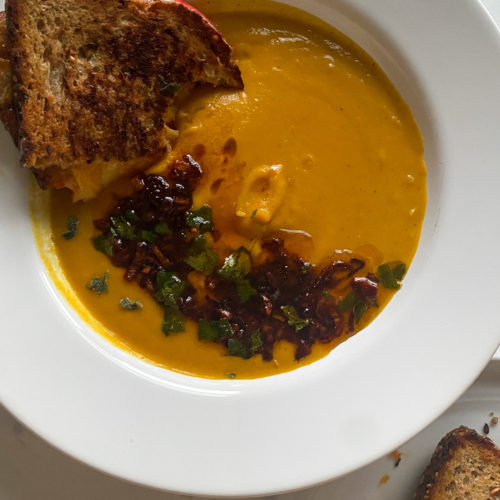 Grilled Cheese and Butternut Squash Soup