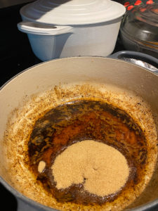 Brown sugar and maple syrup added in