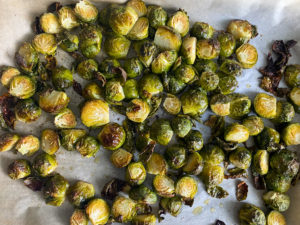 Brussels after roasting in the oven