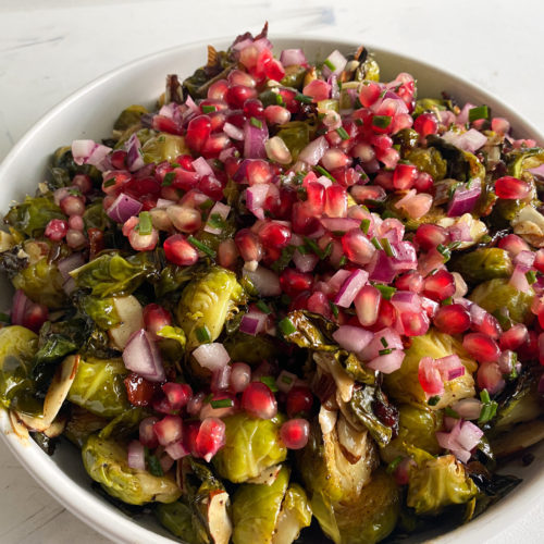 Serve brussels with or without pomegranate salsa.