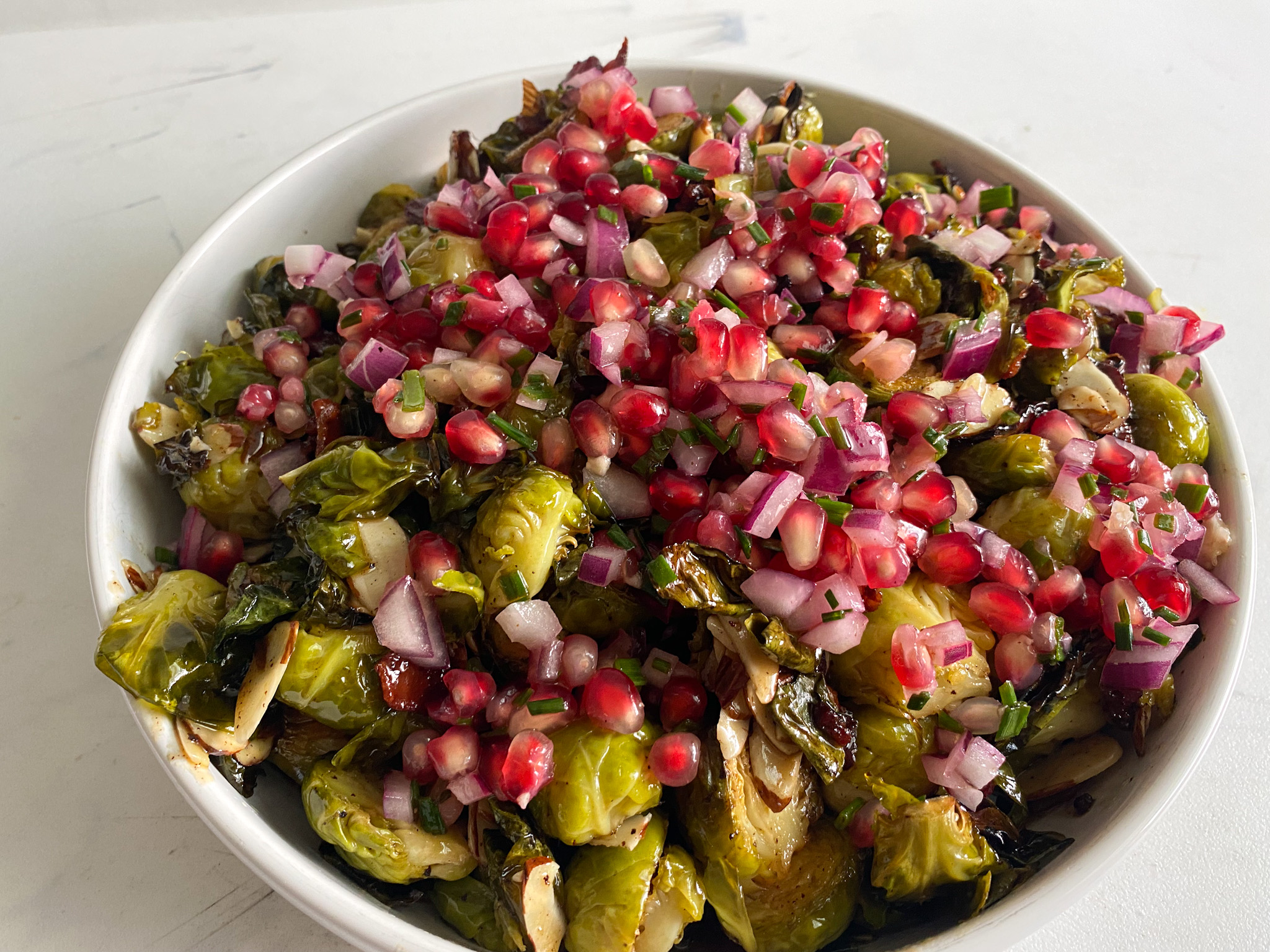 Serve brussels with or without pomegranate salsa.