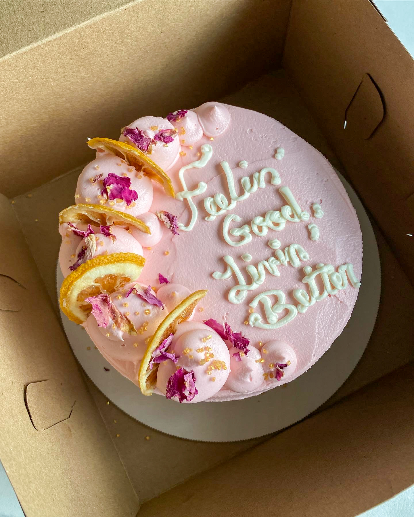 Lemon cake with rose icing from Valhalla Bakery - connected to Freya's Diner
