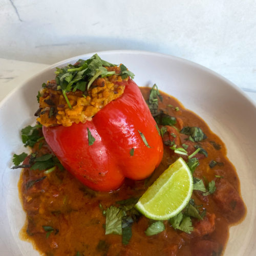 Curry Chcken & Rice Stuffed Peppers