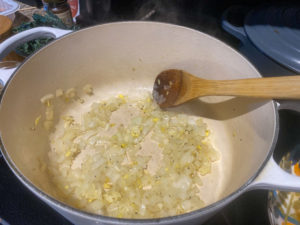 Softened onion, garlic and ginger