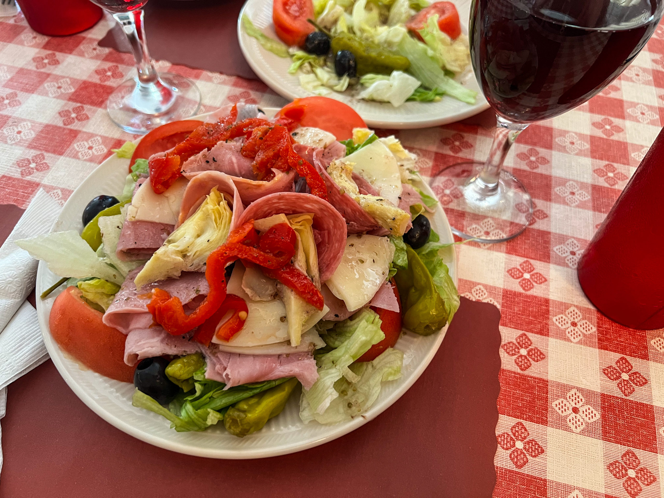 The thoughtfully arranged antipasto salad