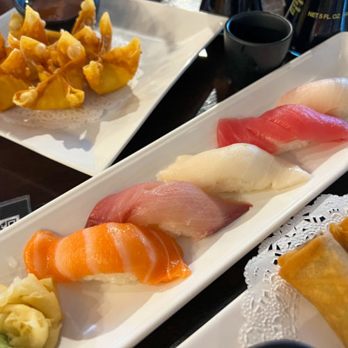 Sushi appetizer with five pieces of Nigiri